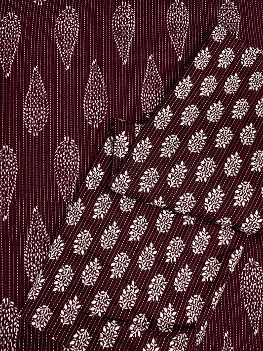 Deep Vine Artisan Kantha Cotton Suit
