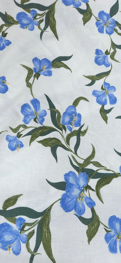 European Summer Bloom Printed Linen