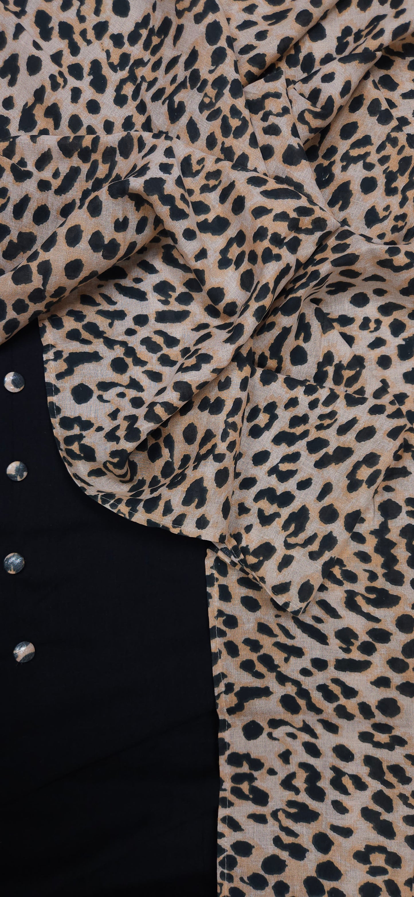 Noir Leopard Semi-Stitched Suit