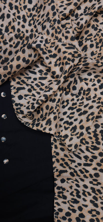 Noir Leopard Semi-Stitched Suit
