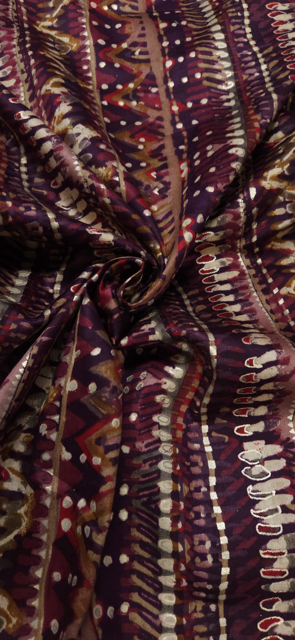 Premium Maroon Ethnic Jaam Cotton Fabric with Geometric Print