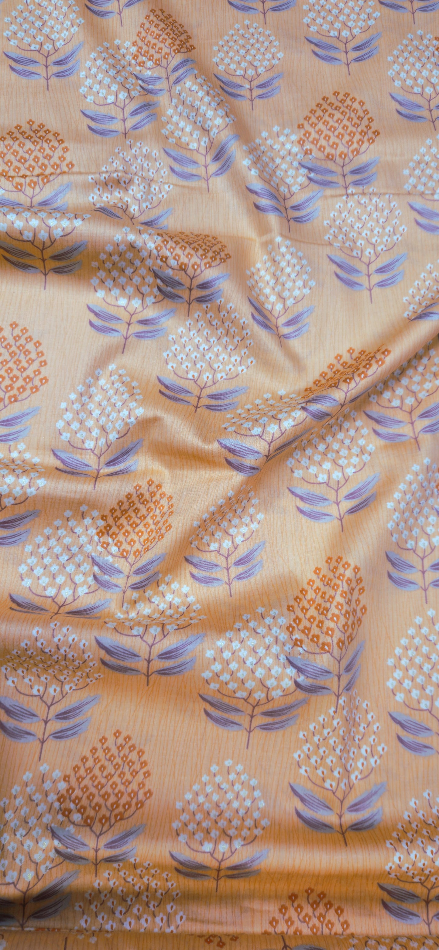 Apricot Floral Jaam Cotton Fabric