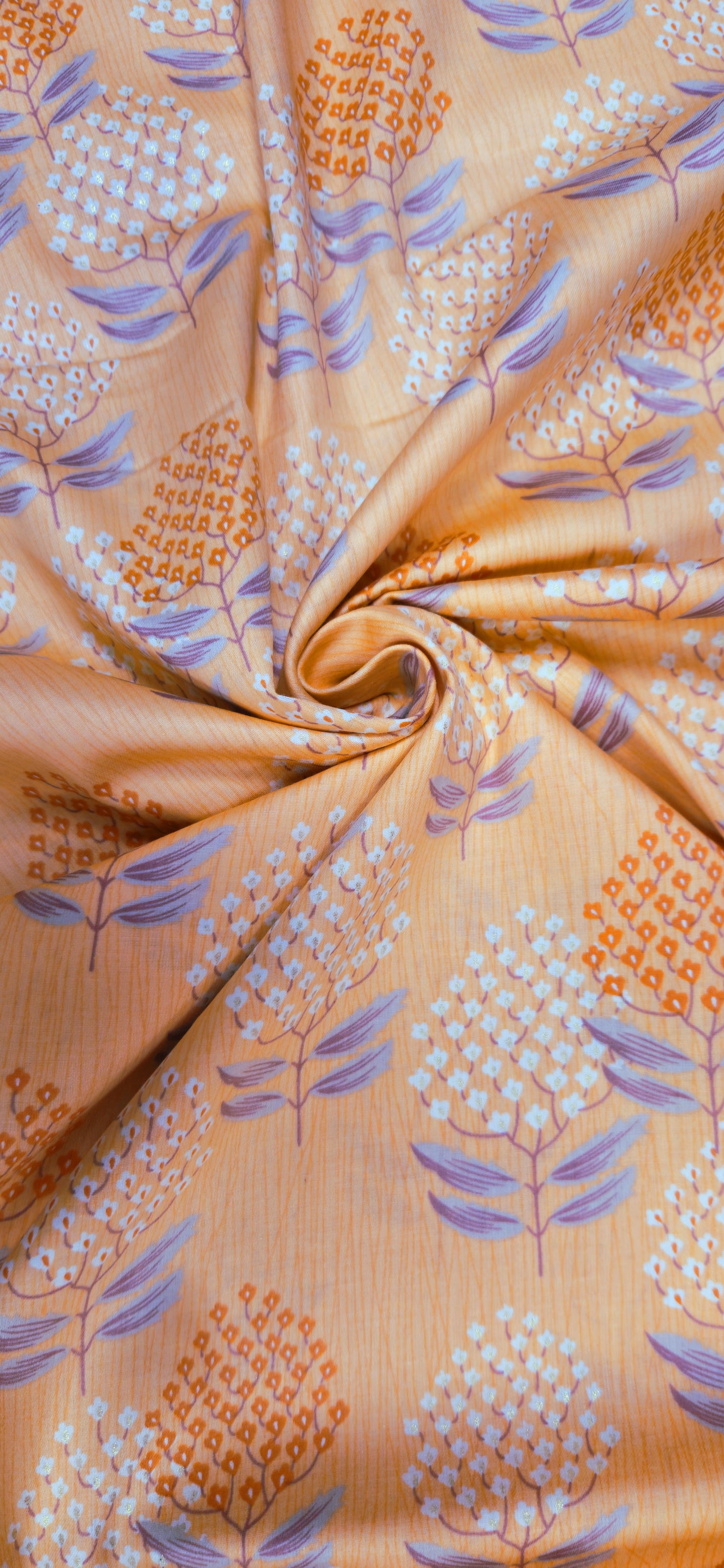 Apricot Floral Jaam Cotton Fabric