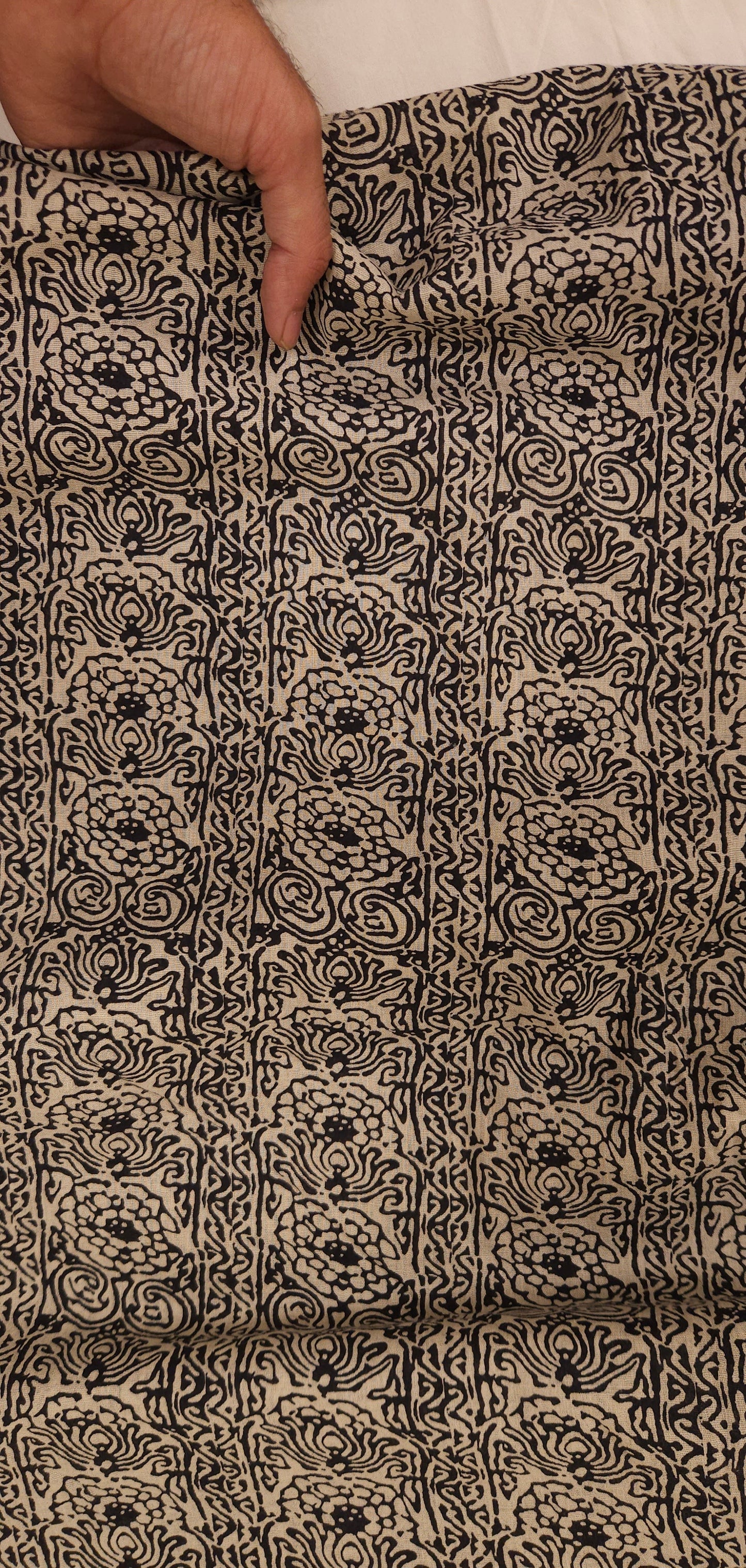 Rustic Noir Abstract Mal Cotton Fabric