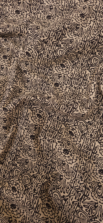 Rustic Noir Abstract Mal Cotton Fabric