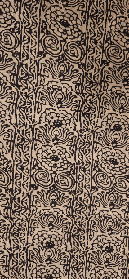 Rustic Noir Abstract Mal Cotton Fabric