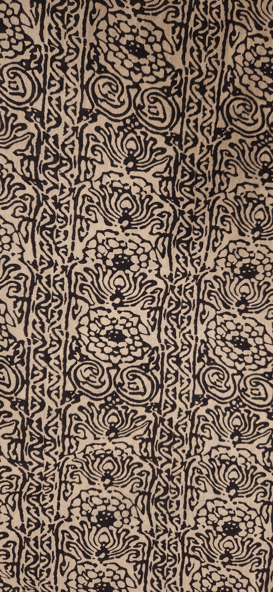 Rustic Noir Abstract Mal Cotton Fabric