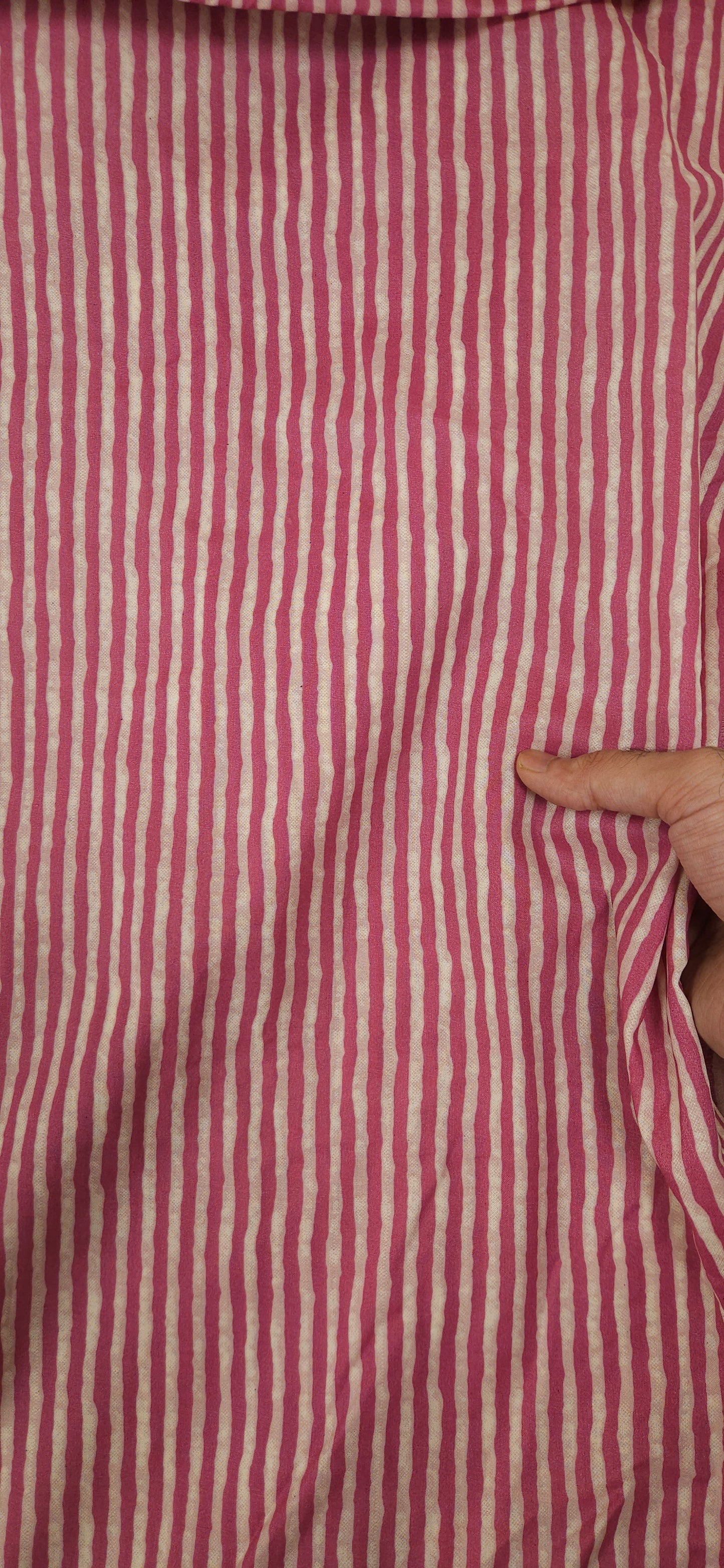 Blush Stripe Pure Cotton Fabric