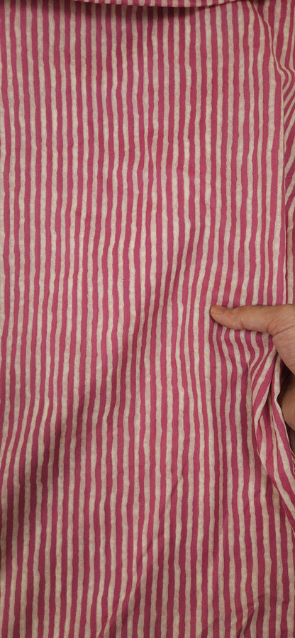Blush Stripe Pure Cotton Fabric