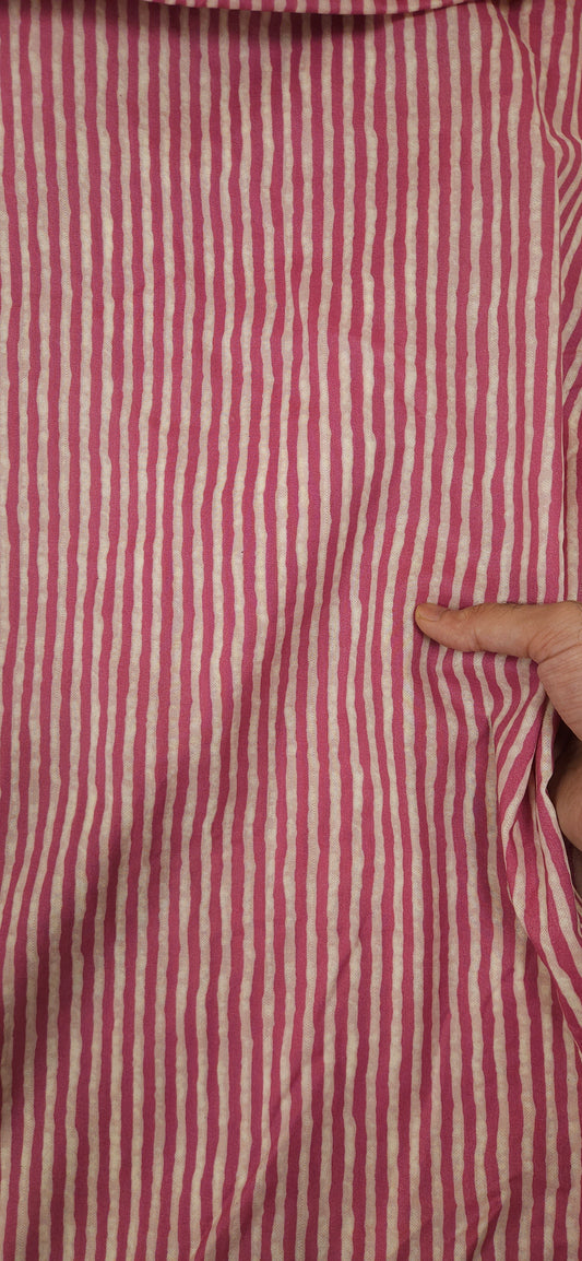 Blush Stripe Pure Cotton Fabric