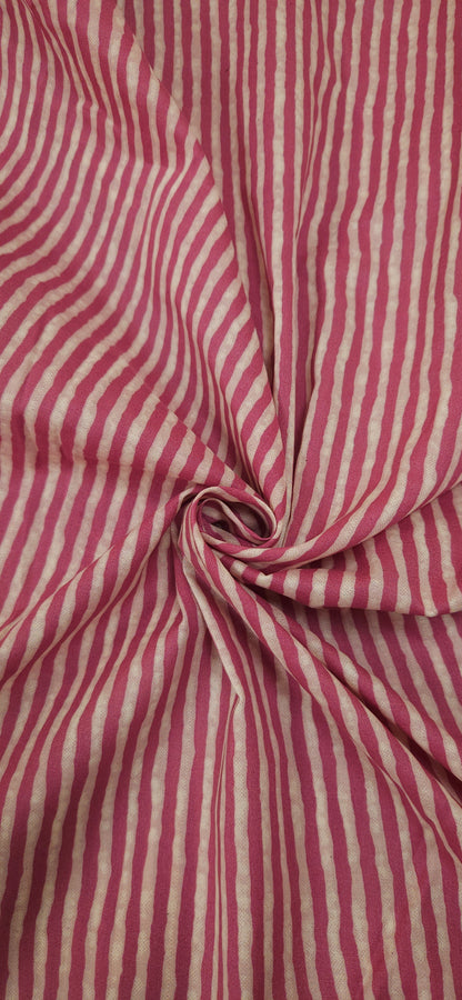 Blush Stripe Pure Cotton Fabric