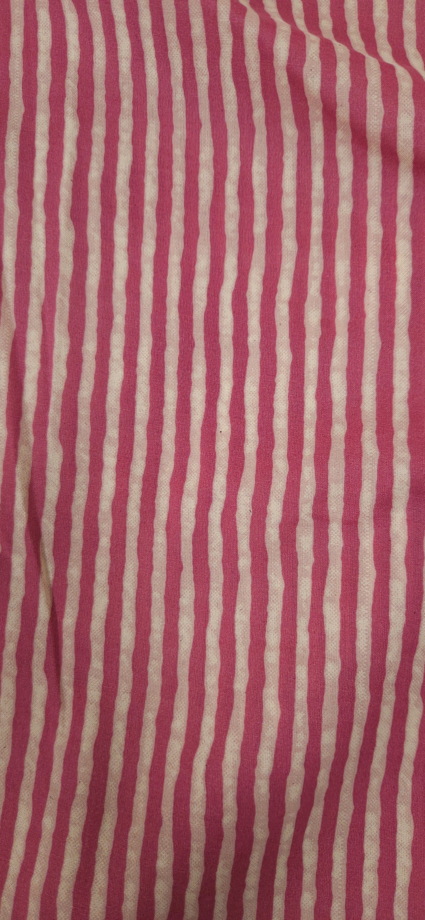 Blush Stripe Pure Cotton Fabric