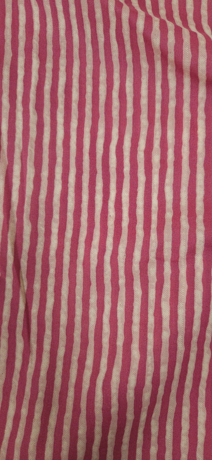 Blush Stripe Pure Cotton Fabric