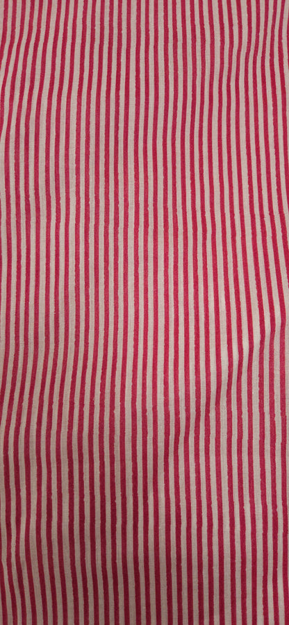 Crimson Stripe Pure Cotton Fabric