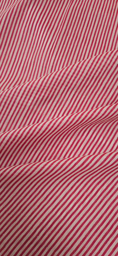 Crimson Stripe Pure Cotton Fabric