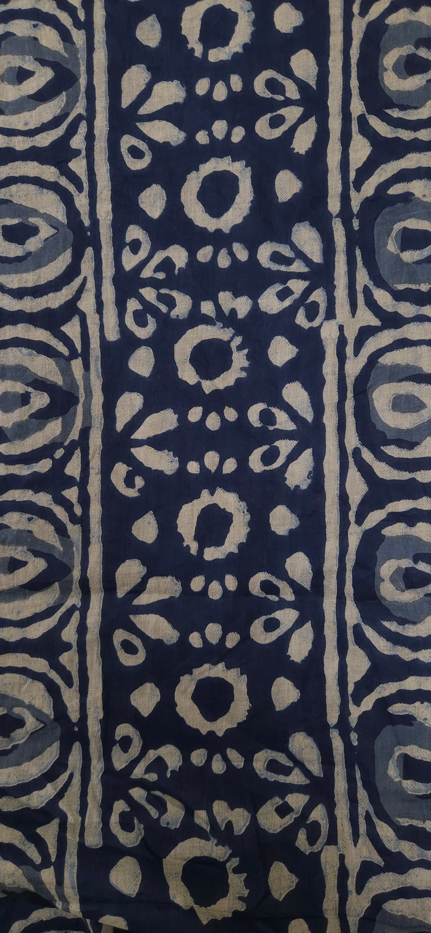 Indigo Blue Mal Cotton Fabric with Batik Print