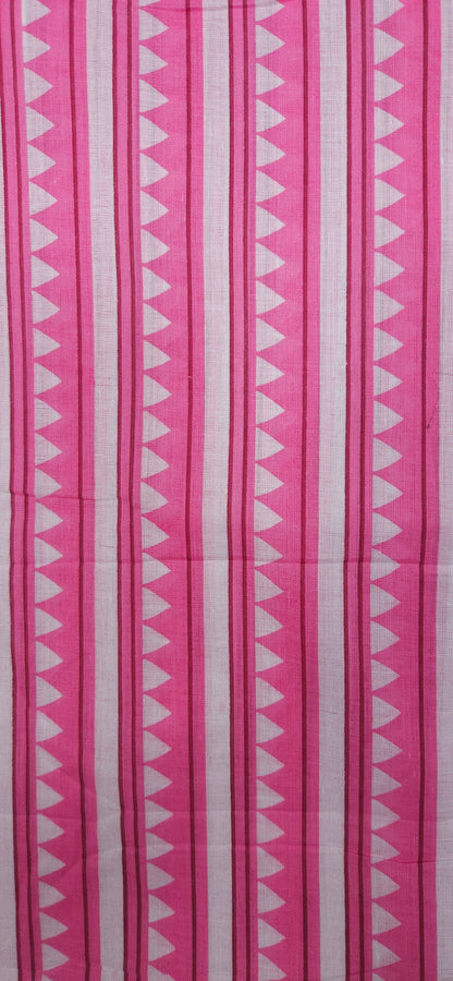 Pink Geometric Stripe Cotton Fabric