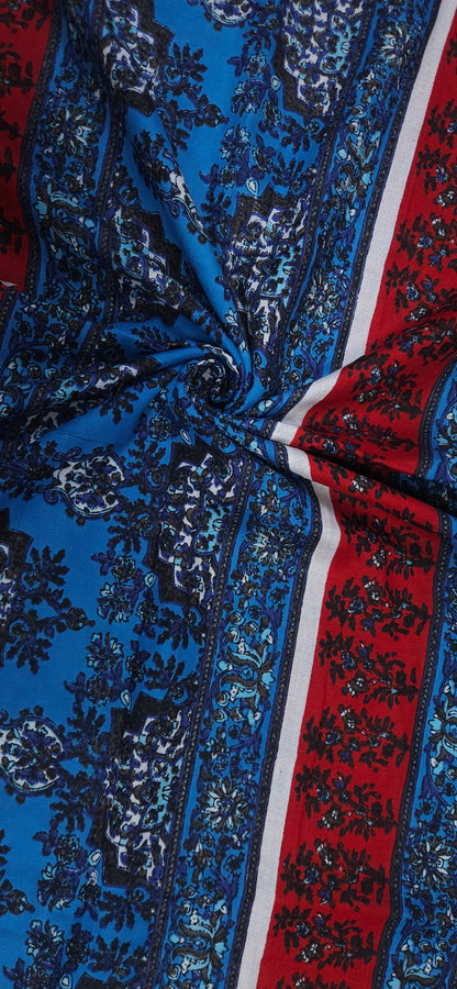 Traditional Border Print Cotton Fabric