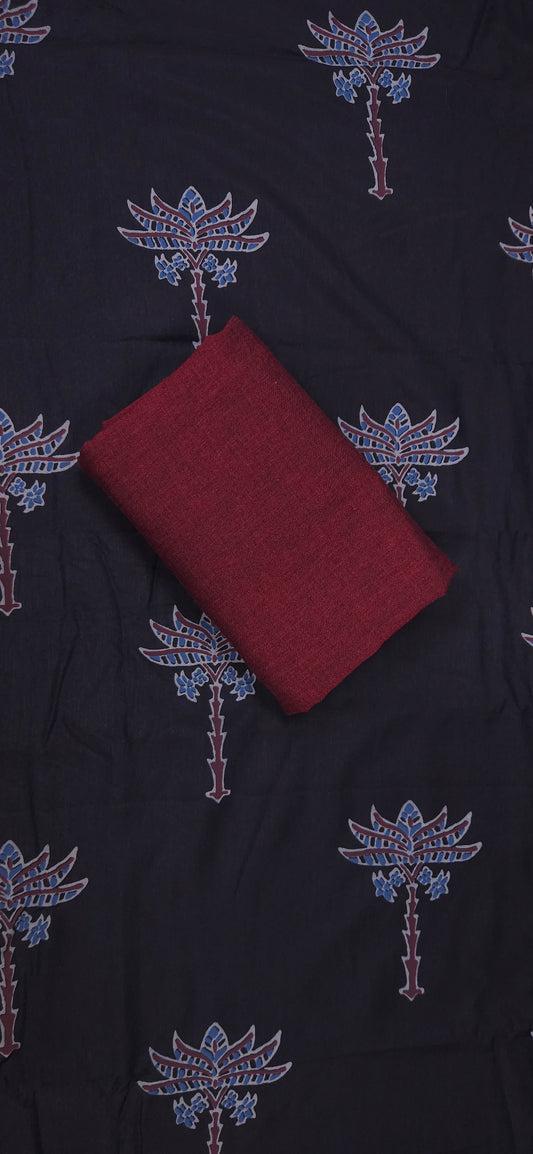 Premium Modal Cotton Ajrak Print Kurta Set with Mahrrom Mangalgiri Bottom