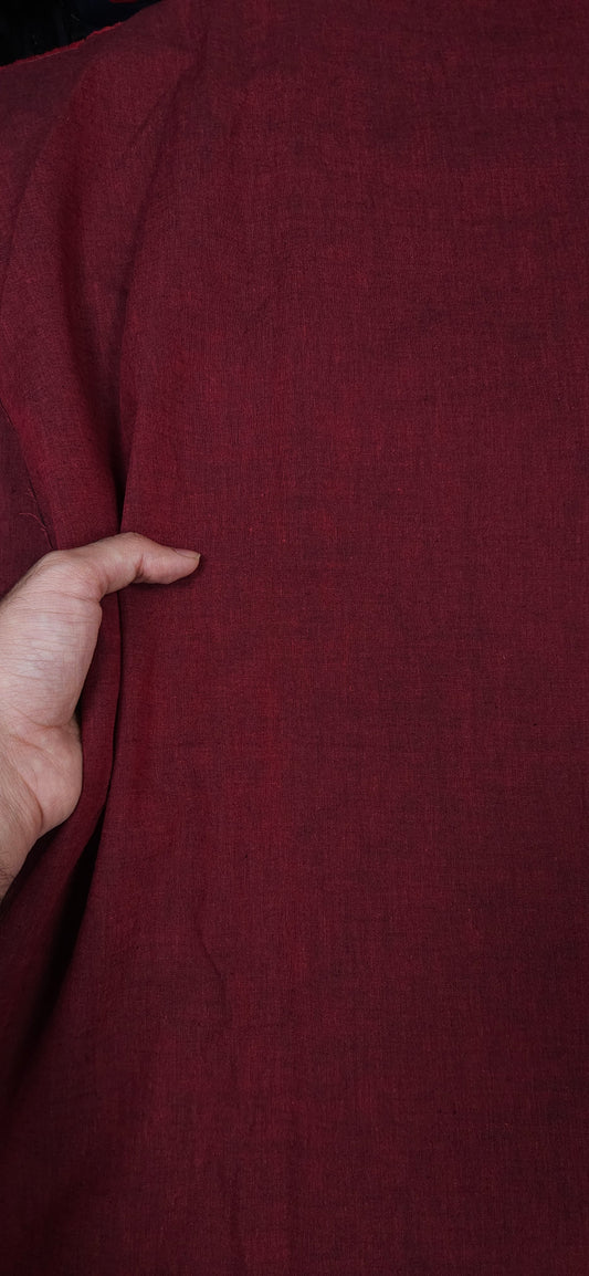 Maroon Mangalagiri Cotton Fabric