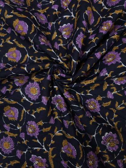 Floral Printed Cambric Cotton Fabric (60” Width)