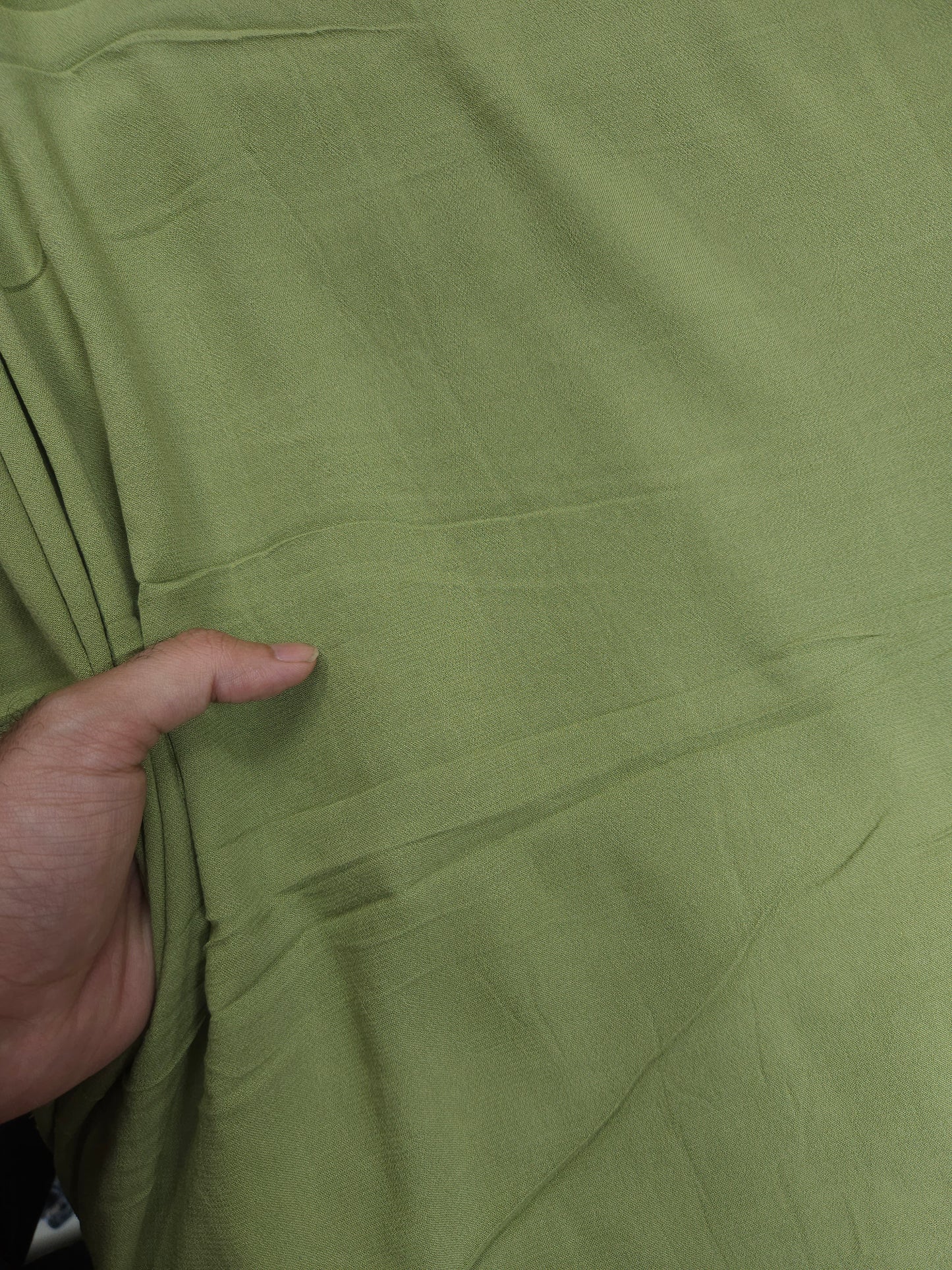 Olive Green Crepe Fabric