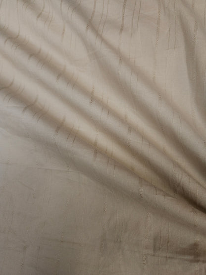 Premium Beige Cotton Lycra Fabric with Subtle Stripe Texture