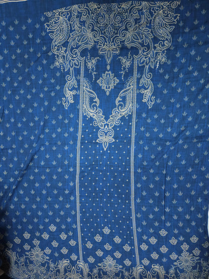 Premium Blue Modal Rayon Floral Kaftan Fabric
