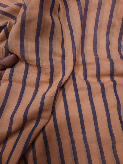 Dark Navy Modal Rayon Self Suit with Stripe Mal Cotton Dupatta