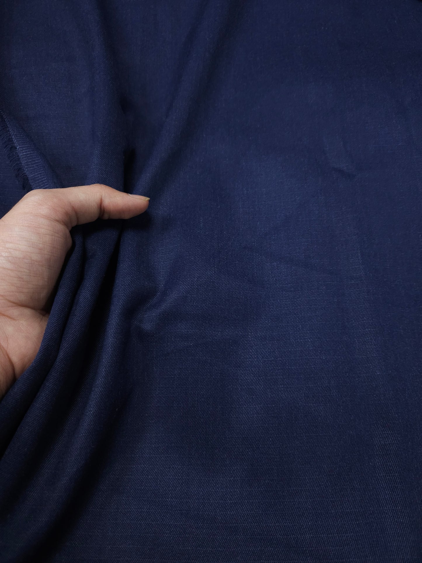 Luxury Deep Navy Linen Fabric