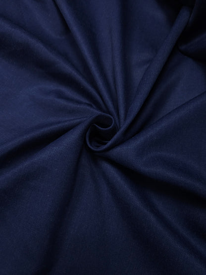 Luxury Deep Navy Linen Fabric