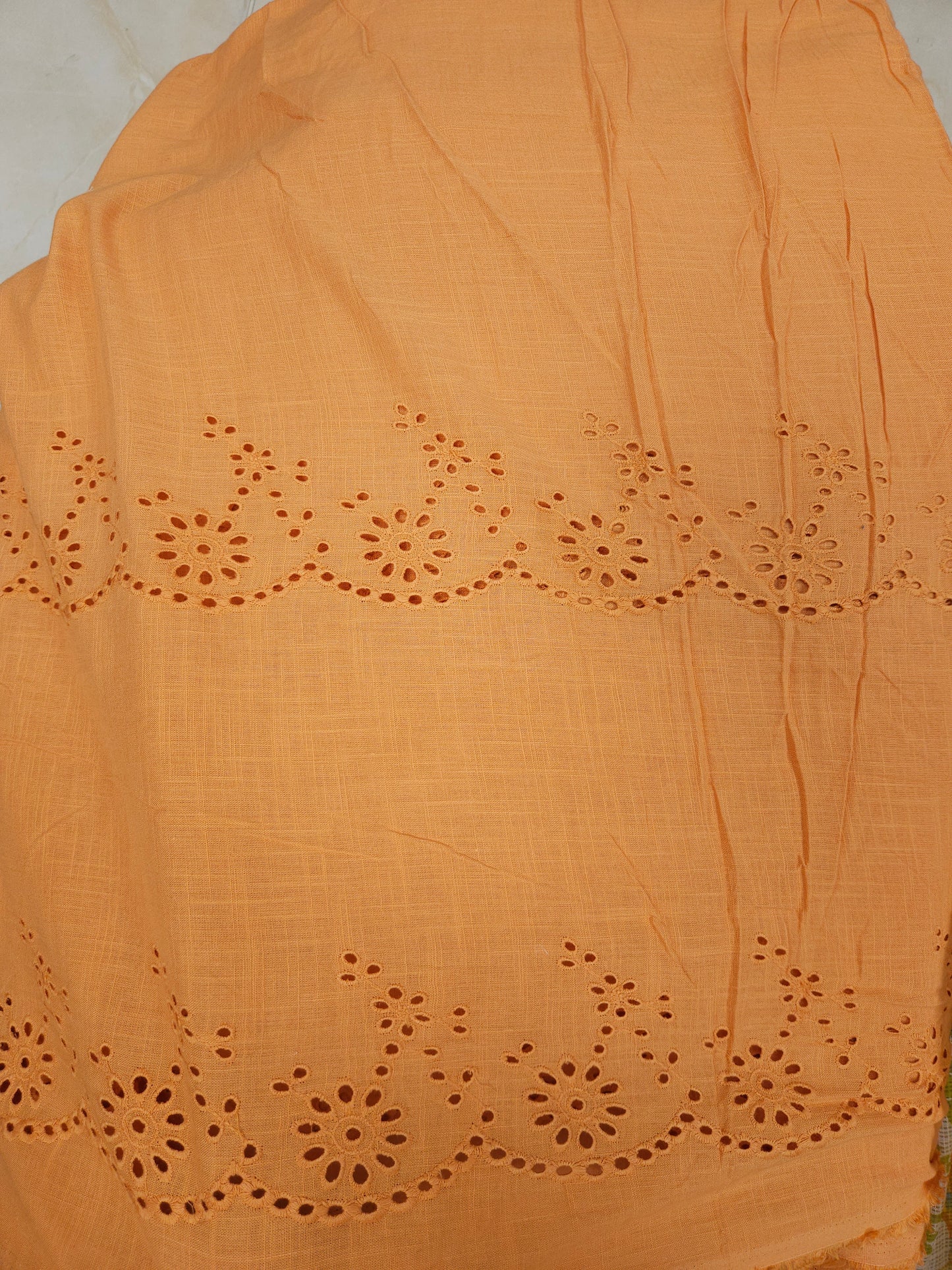 Premium Floral Cotton Linen Suit Set with Cota Doria Dupatta & Schiffli Bottom