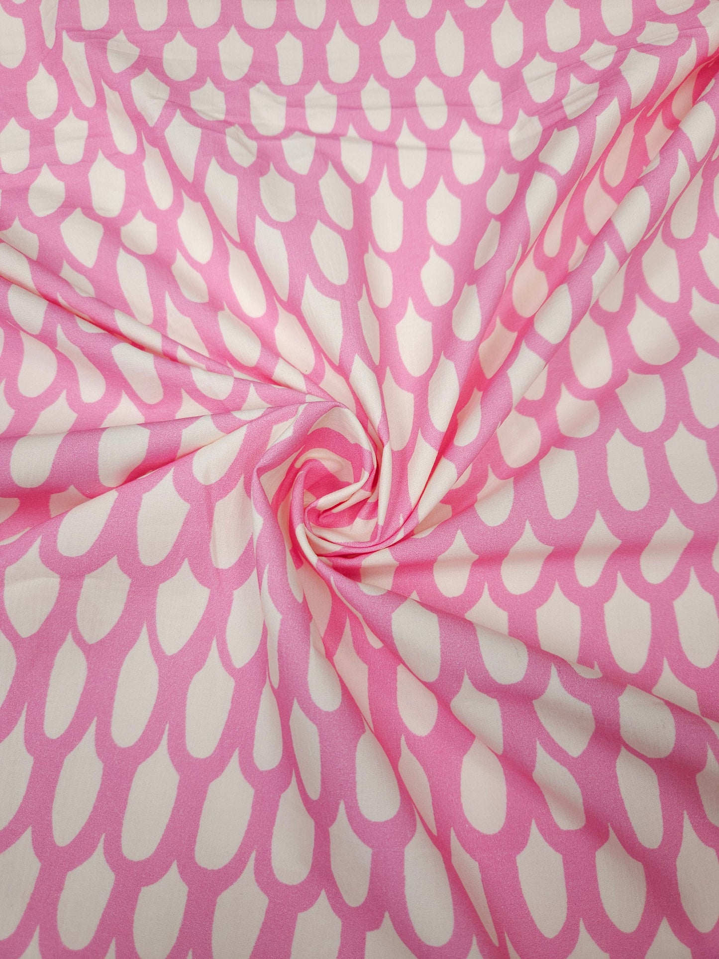 Premium Cotton Suit Set Fabric Pink Printed Top with White Chikankari Bottom