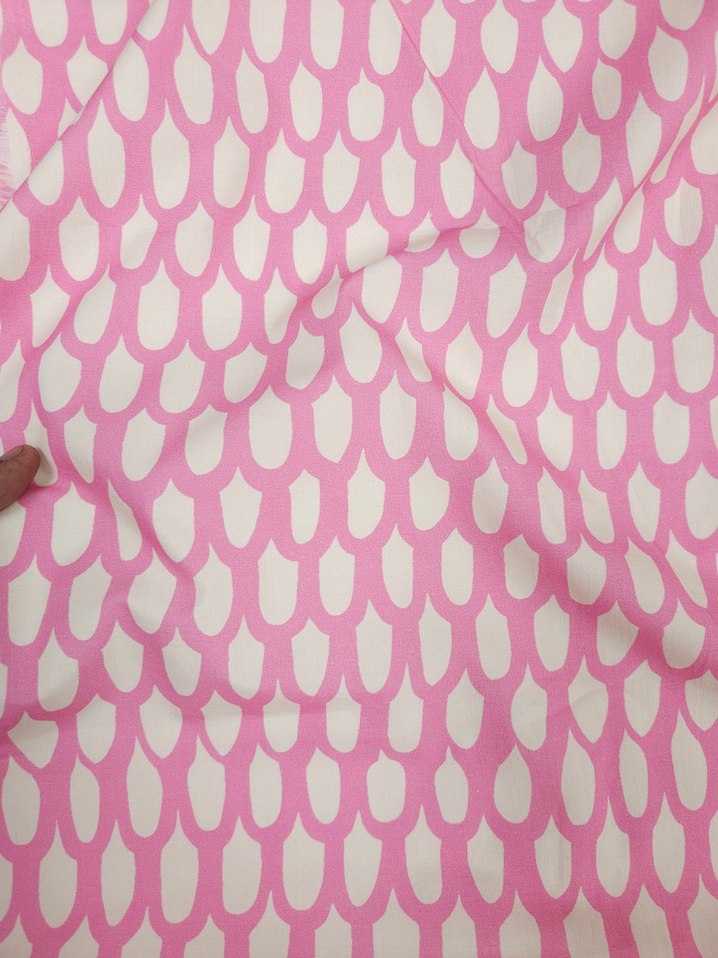 Premium Cotton Suit Set Fabric Pink Printed Top with White Chikankari Bottom