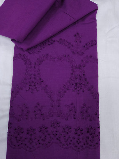Printed Cotton Top Chikankar Bottom Suit Material