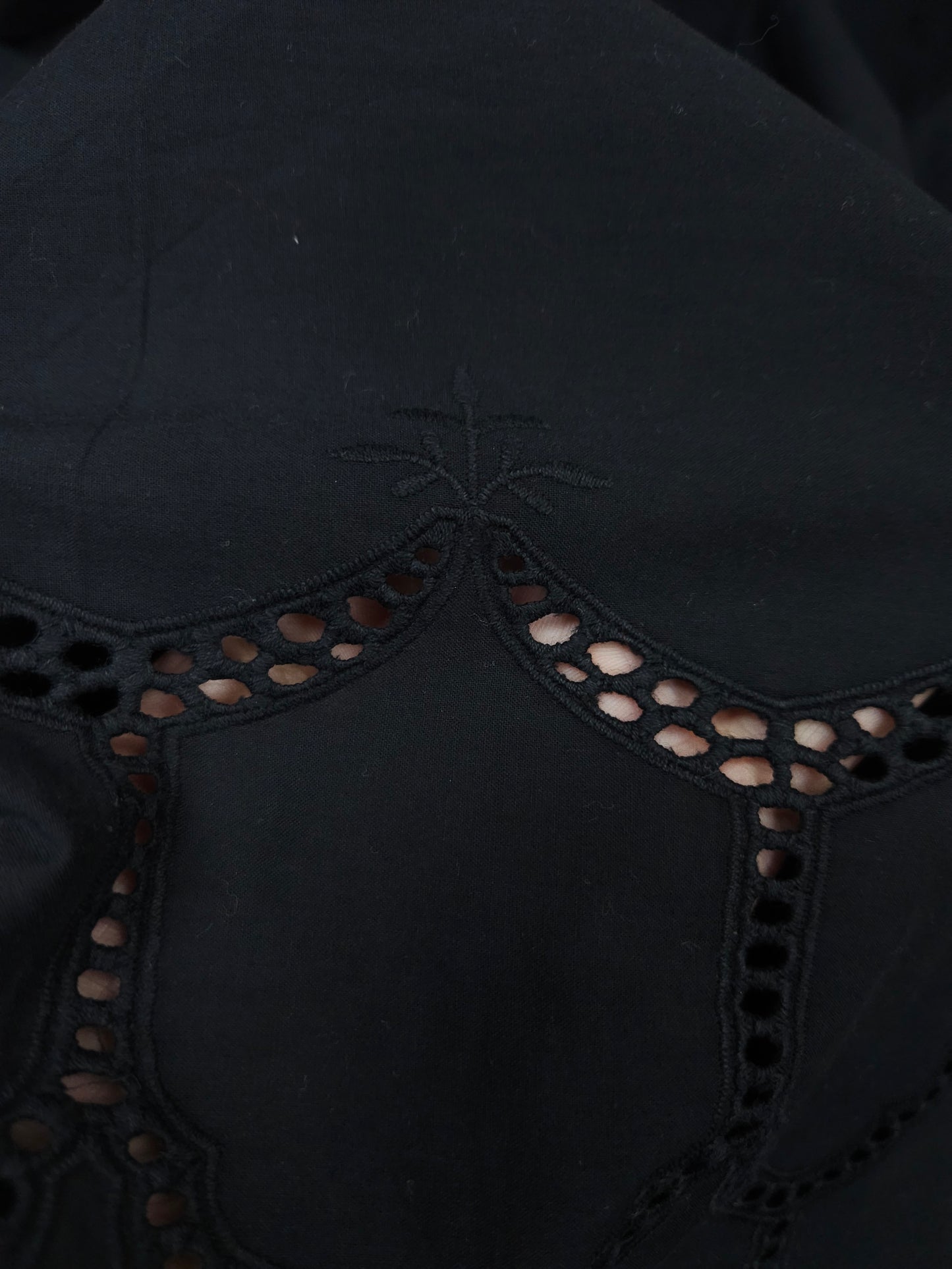 Designer Black Cotton Border Chikankari Schiffli Fabric