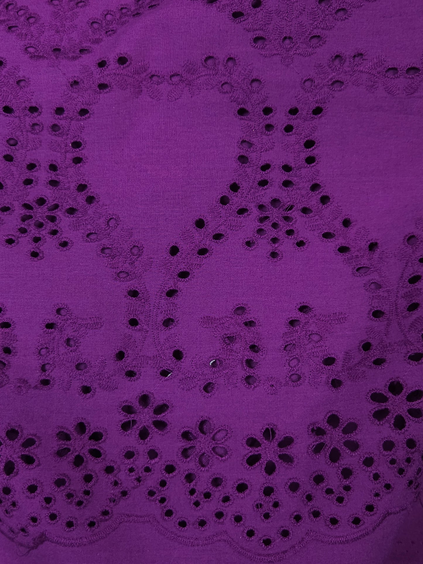 Premium Purple Cotton Border Chikankari Schiffli Fabric
