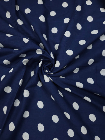 Polka Classic Cotton Suit Set with White Bottom