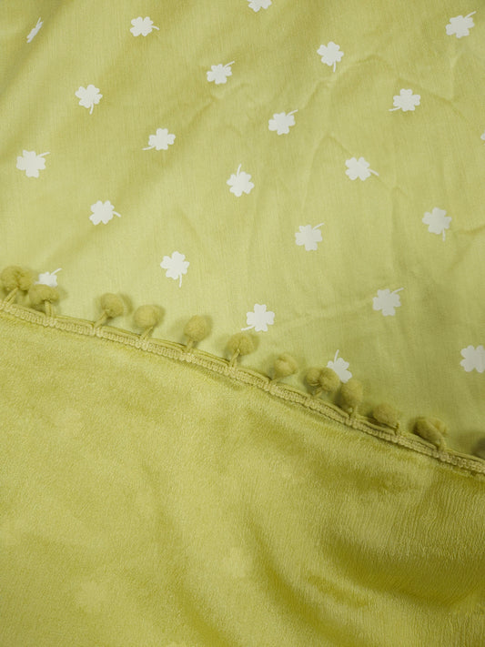 Ghiya Green Floral Cotton Silk Suit Set With Chinon Dupatta