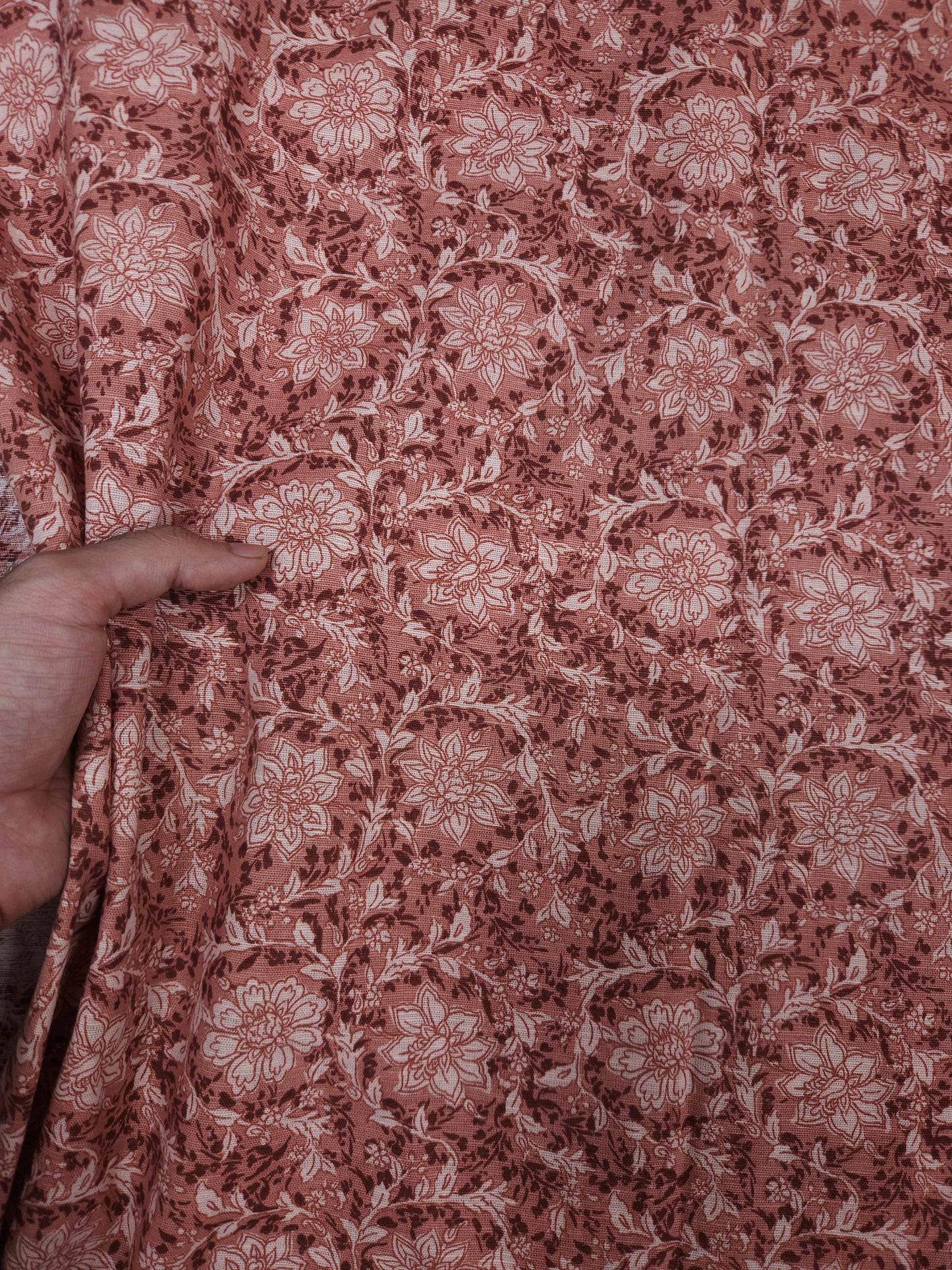 Vintage Rose Linen Blend Fabric