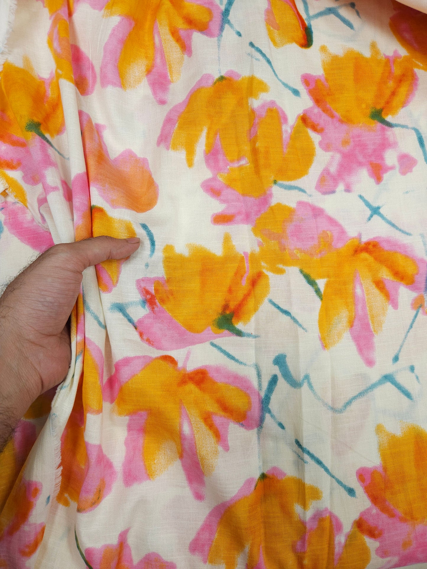 Premium Watercolor Bloom  Blend Fabric