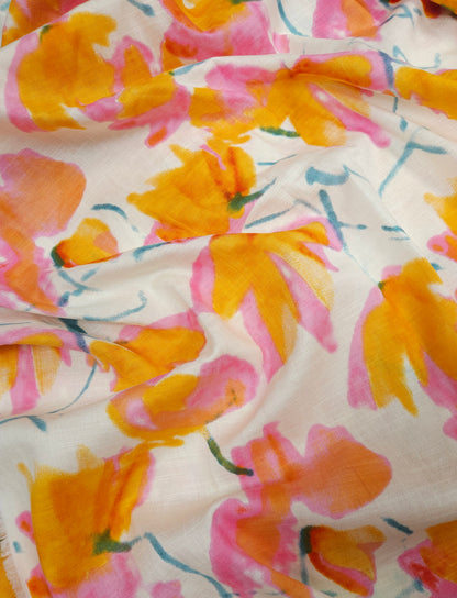 Premium Watercolor Bloom  Blend Fabric