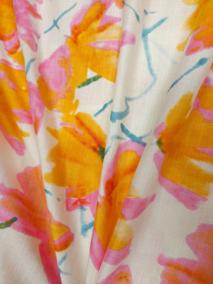 Premium Watercolor Bloom  Blend Fabric