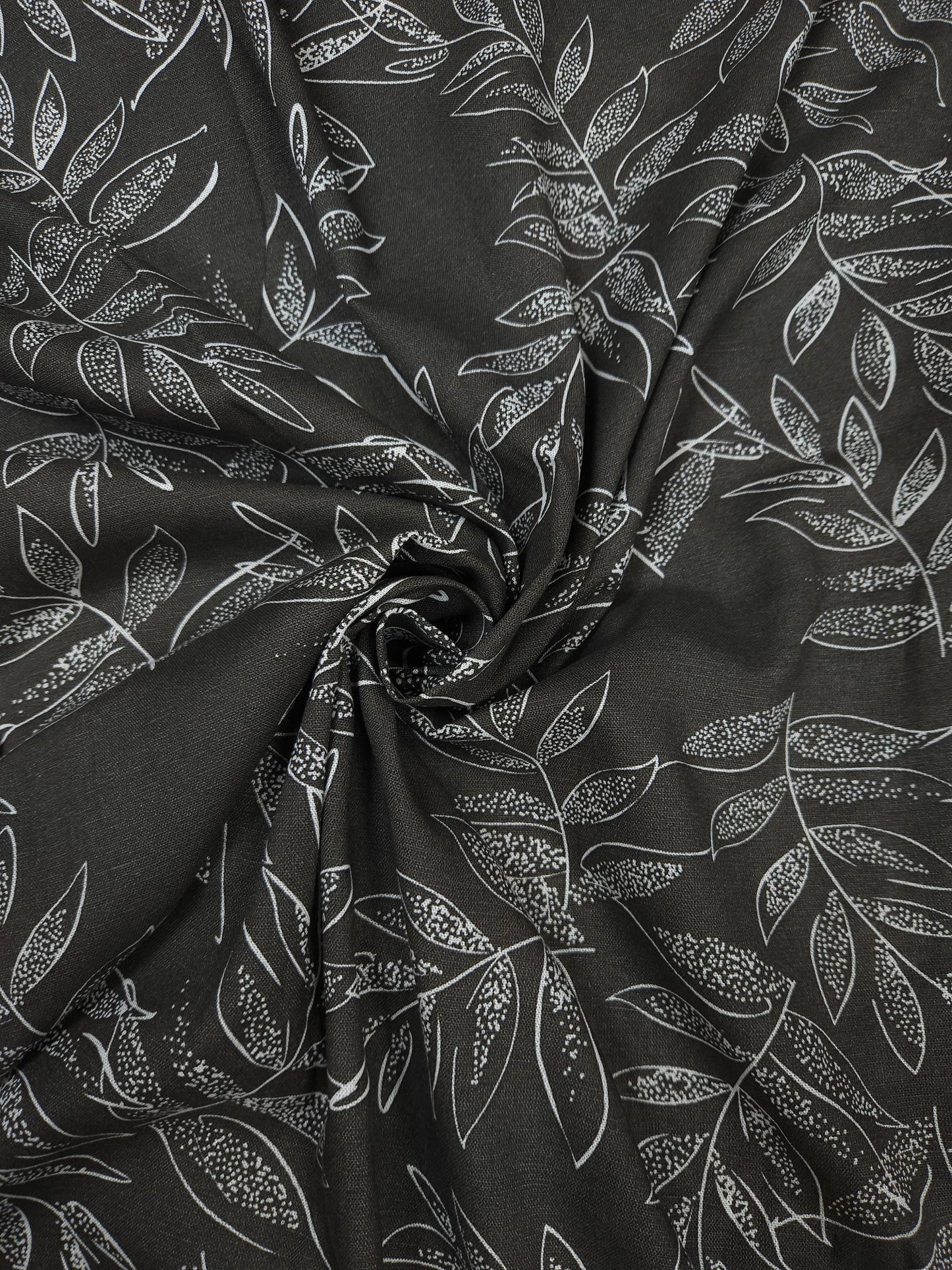 White Leaf Whisper Blend Fabric