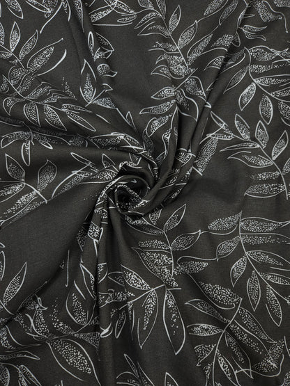 White Leaf Whisper Blend Fabric