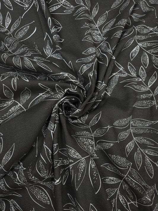 White Leaf Whisper Blend Fabric