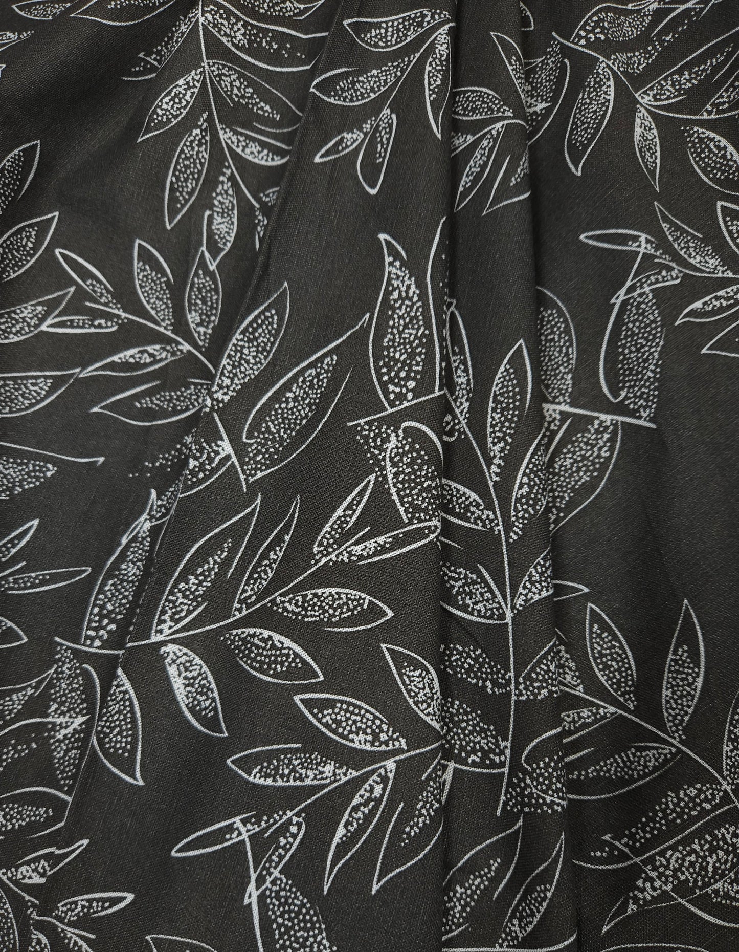 White Leaf Whisper Blend Fabric