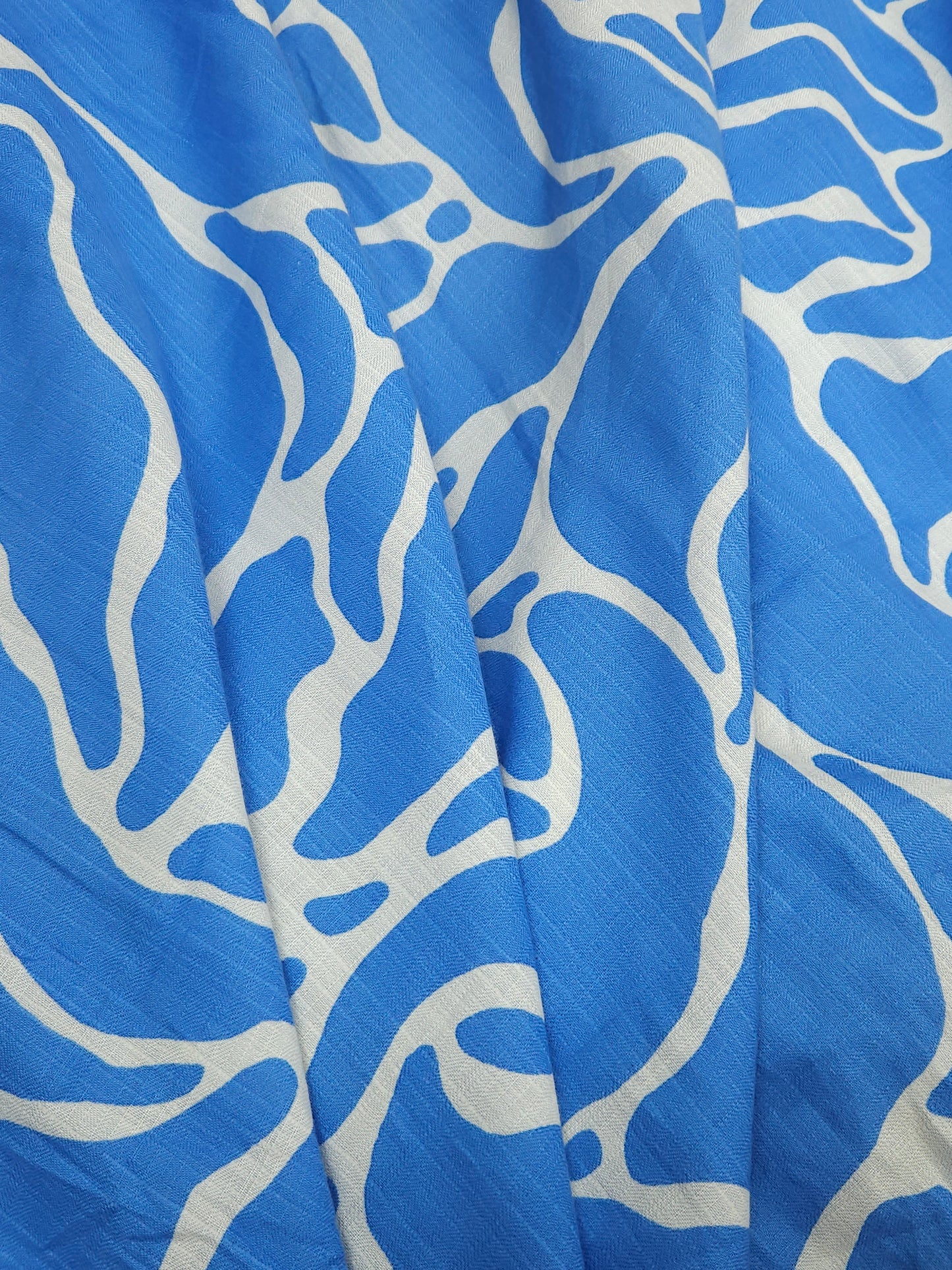Ocean Blue Linen Blend Fabric