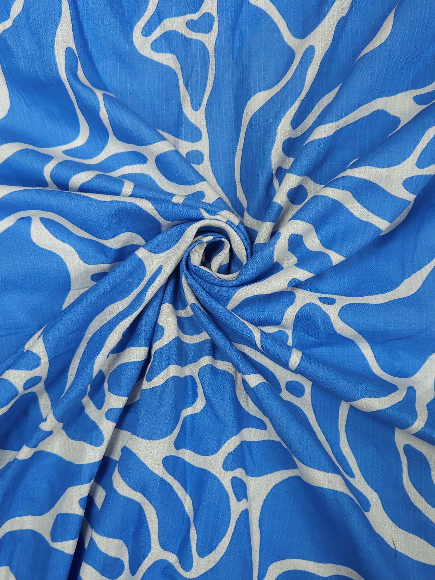 Ocean Blue Linen Blend Fabric