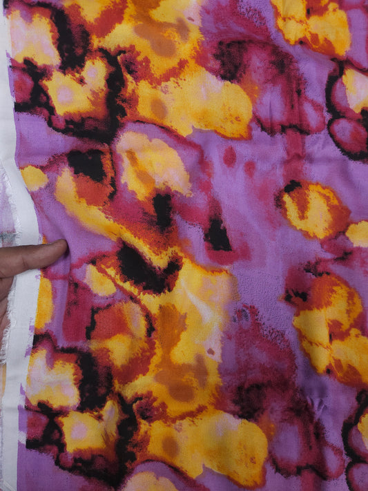 Premium Abstract Printed Rayon Suit Set with Plain Bottom